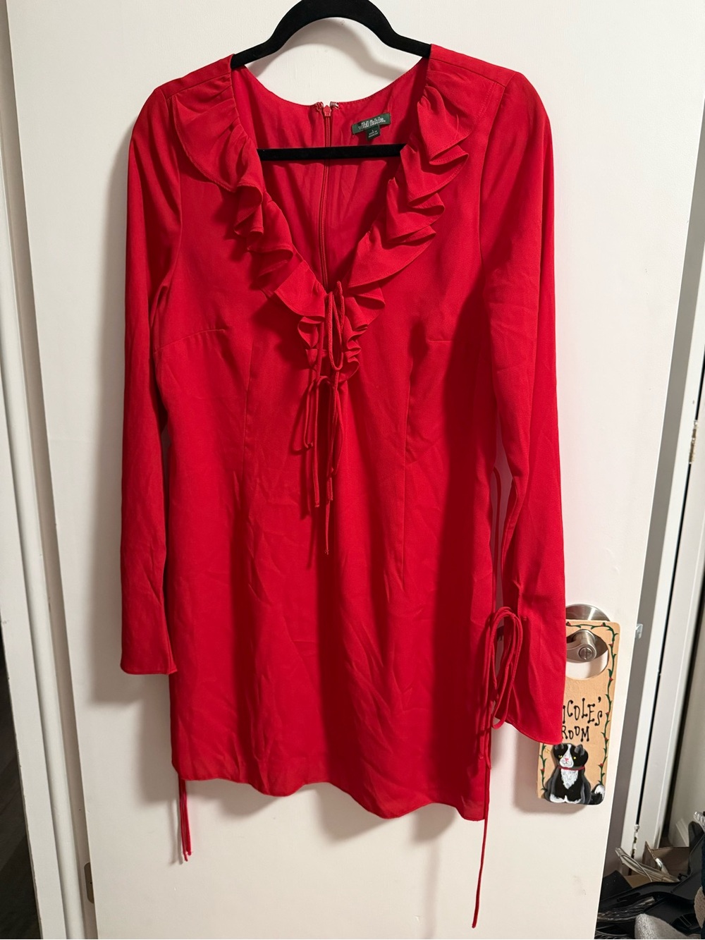 Women's Bell Long Sleeve Mini Bodycon Dress - Wild Fable™ Red Size Large